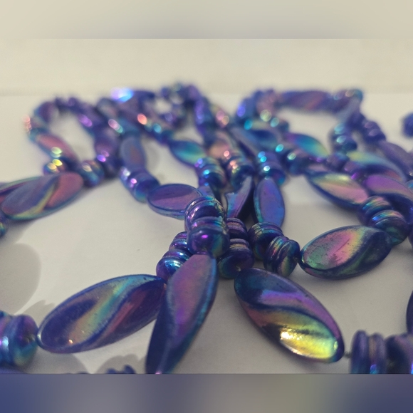 VINTAGE LONG STRANDED NECKLACE MULTICOLOR - Picture 7 of 8